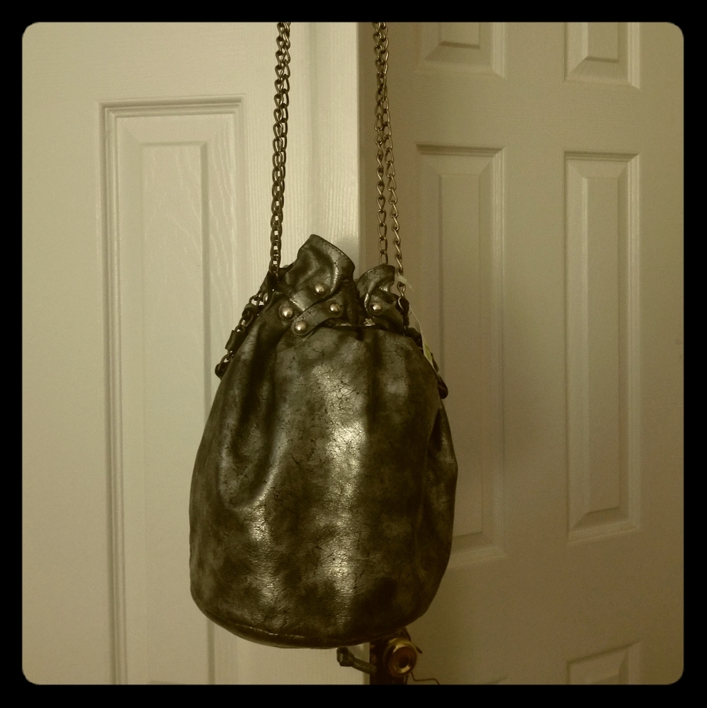 Posse Metallic Bucket Crossbody Bag